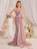 Luxury One Shoulder Sparkle Patchwork Formal Long Maxi Dresses