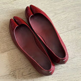 Arrival Patent Leather Inner Heightening Splite-Toe Shoes