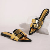 Flat Slippers Pointed Toe Open Toe Slide Sandals Light Cozy Non-slip Beach Shoes