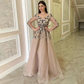 A-Line Beaded Sparkle Party Luxury Evening Dresses
