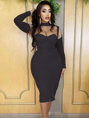 Bodycon Dresses Strapless Backless Long Sleeves Pencil Dress