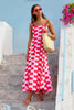 Bohemian Zippers A-line Color Blocked A-line Strap Ankle-Length Maxi Dress