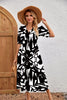 Bohemian Asymmetrical Pullover V-Neck Beach Style Geometric Design Sundress