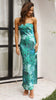 Bohemian Backless Strapless Flower Printed Ankle-Length Maxi Dress