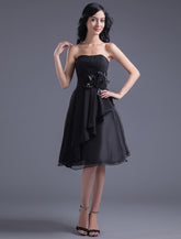 Bridesmaid Dress Strapless Backless Flowers Chiffon Dress
