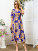 Bohemian Asymmetrical Pullover V-Neck Beach Style Geometric Design Sundress