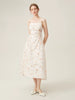 Casual Beautiful Chic Style Pleated Floral Suspender Slimming Midi Dress