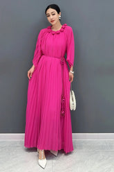 Casual Bract Neck Flower Bract Sleeve Lace Fold Dresses