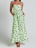 Casual Dot Printed A-Line Sleeveless Strap Ankle-Length Maxi Dress Streetwear