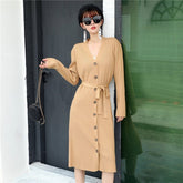 Casual Long Sleeve Button Jumper Loose Sweater Dresses