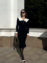 Casual Single Breasted Ruffled Knitted Slim Midi Dress