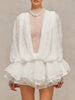 Casual Solid O Neck Long Sleeve High Waist Temperament Loose Chic Mini Dresses