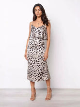 Casual Spaghetti Straps Layered Printed Sleeveless Midi Dress