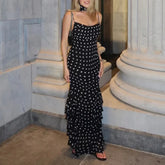 Casual Square Neck Sleeveless High Waist Temperament Long Dress