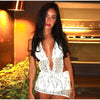 Casual Tassels Sequin Halter Hollow Out Spliced Tops Hip Package Mini Skirts Two Piece Set