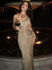 Casual VC Lustrous Graceful Slit for Premier One-Shoulder Maxi Dress
