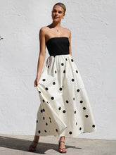 Casual Vacation Beach Strapless Polka Dot Long Dress