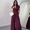 Casual Wide Leg Pants Sleeveless Vest Top Pleated Trousers Sets Two Piece Outfits