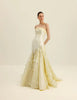 Classic High quality Tulle Tassel Feather Pleat A-line Strapless Long Dress