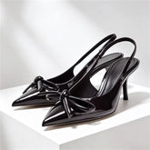 Dark Brown Patent Leather Slingback High Heel