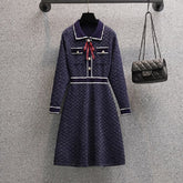 Designer Clothing high End Bow Tie Slimming Knitted Long party Dress