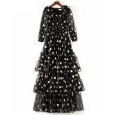 Dot Printed Party Long Maxi Dress