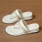 Design Weave Round Clip Toe Wedges Low Heel