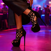 Design Hollow Out Platform Sandals Stiletto High Heel