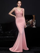 Elegant Backless Spaghetti Strap Rhinestone Lace Maxi Dress