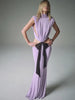 Elegant Backless Waistless High Stretch Black Lace-Up Pleated Sleeveless Maxi Dress