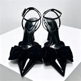 Elegant Bow Designer Black High Heel