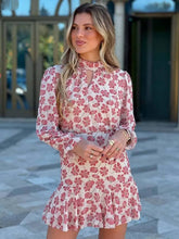 Elegant Casual Print Long Sleeve Turtleneck Hollow Out High Waist Hollow Out Dresses