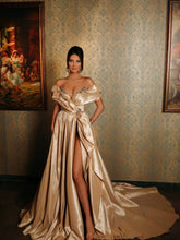 Elegant Charming Off-Shoulder Evening Party Sequined Floor-length Maxi Dress