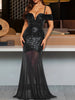 Elegant Chest wrapping Backless Sequin Birthday Party Maxi Dress