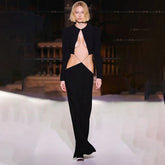 Elegant Cut Out Long Sleeve Maxi Dress Bandage Party Club Outfits