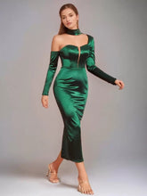 Elegant Embellished Collar Sheer Semi Formal Midi Dress