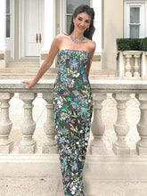 Elegant Empire Floral Embroidery Design Sleeveless Long Dress
