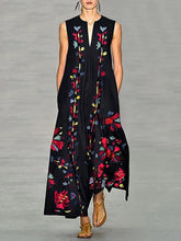 Elegant Floral Printed Long Maxi Dress