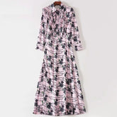 Elegant Flower Chain Print Long Dress