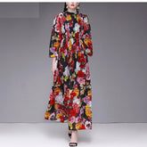 Elegant Flower Print Boho Long Maxi Dresses