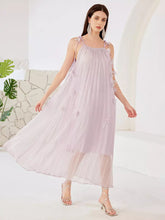Elegant Flowers Pleated Boho Strap Flowy Sleeveless Maxi Dress
