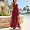 Elegant Gauze Ankle-Length Halter Neck Sleeveless Maxi Shift Dresses