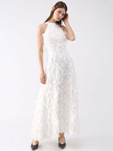 Elegant Halter A-Line Prom Sleeveless Feather Maxi Dresses