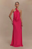 Elegant Halter Off-shoulder Sleeveless Backless Lace-up Maxi Dress