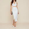 Elegant Hollow Out Sweetheart Neck V-Neck Below Sleeveless Knee Dresses
