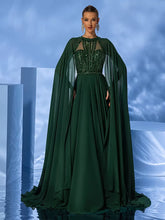 Elegant Jewel Neck With Train Sleeveless Zipper Beaded Chiffon Dresses