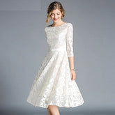 Elegant Lace Mesh Designer Vintage Party Dress