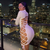 Elegant Long Sleeve Streetwear Night Club Party Dress