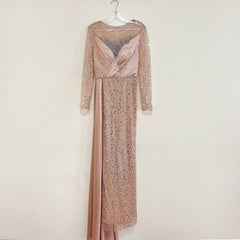 Elegant Long Sleeves Bead Evening Party Dresses