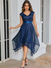 Elegant Luxury Backless Sequin Birthday Party Midi Dresses